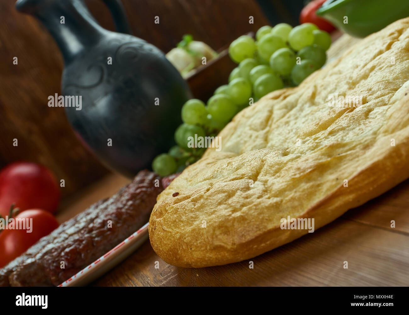 Turkmen Choregi , Traditional Turkmen bread, Top view Stock Photo - Alamy