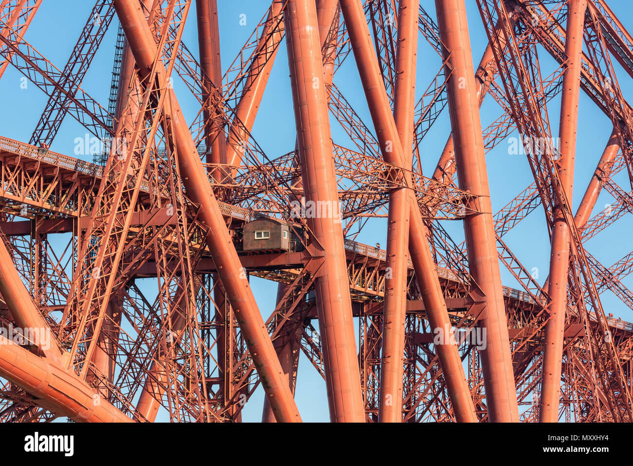 Construction detail Forth Bridge over Firth of Forth in Scotland Stock Photo