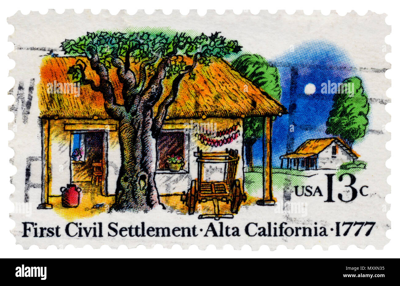 First Civil Settlement Alta California Postage Stamp Stock Photo Alamy