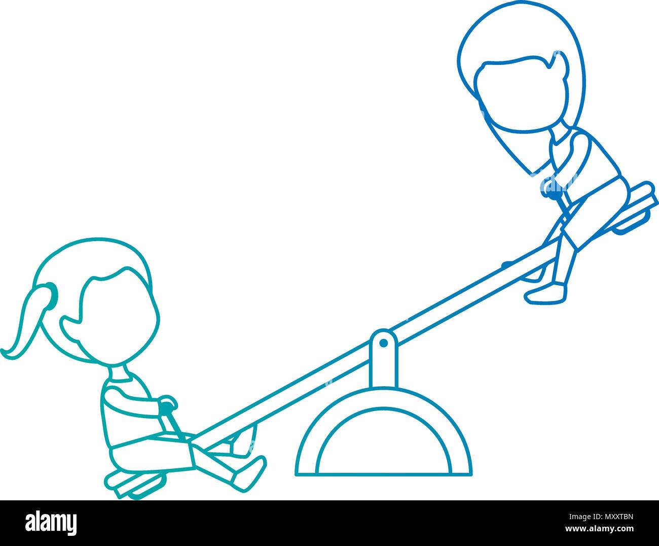 girls playing in up and down park playground vector illustration design ...