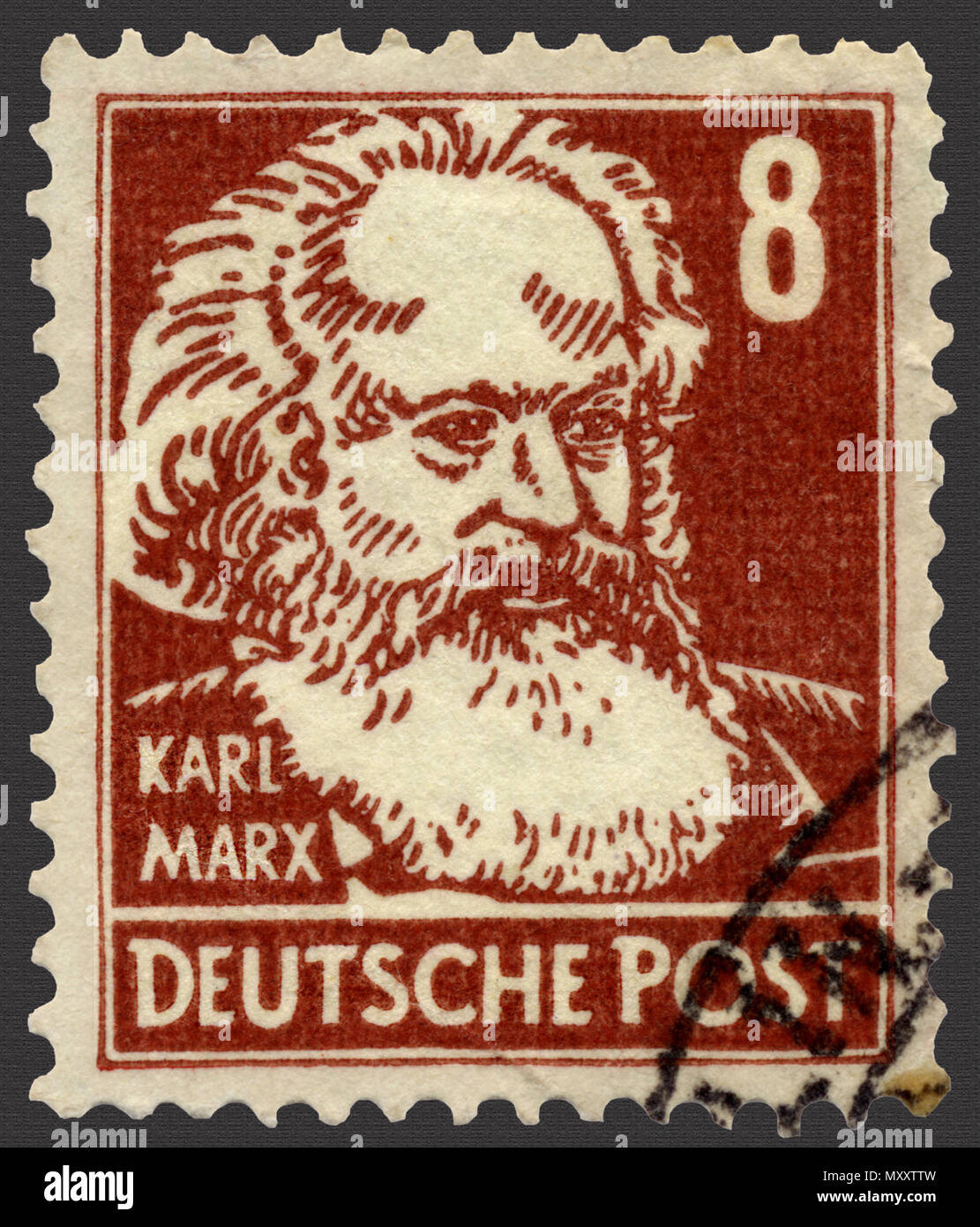 Karl Marx German Postage Stamp Stock Photo