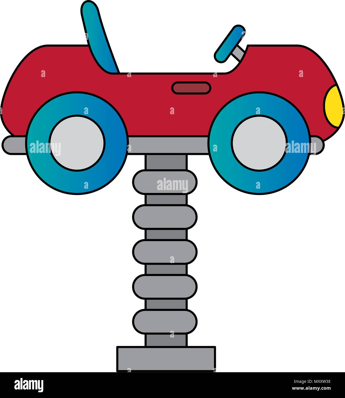 Toy Car Using Spring little cart toy with spring vector illustration design Stock Vector ...