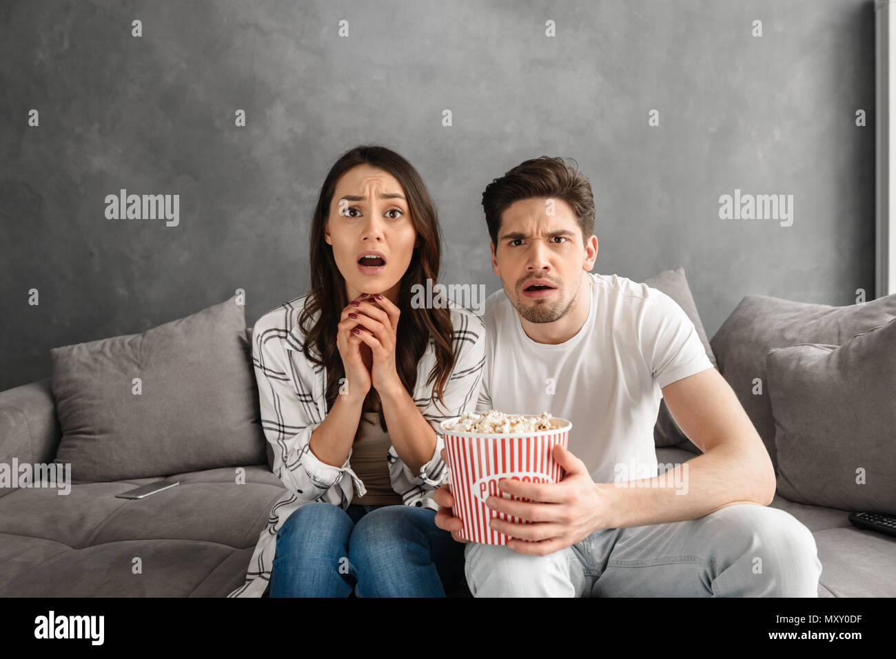 Tense Man Watching Tv Stock Photos Tense Man Watching Tv Stock