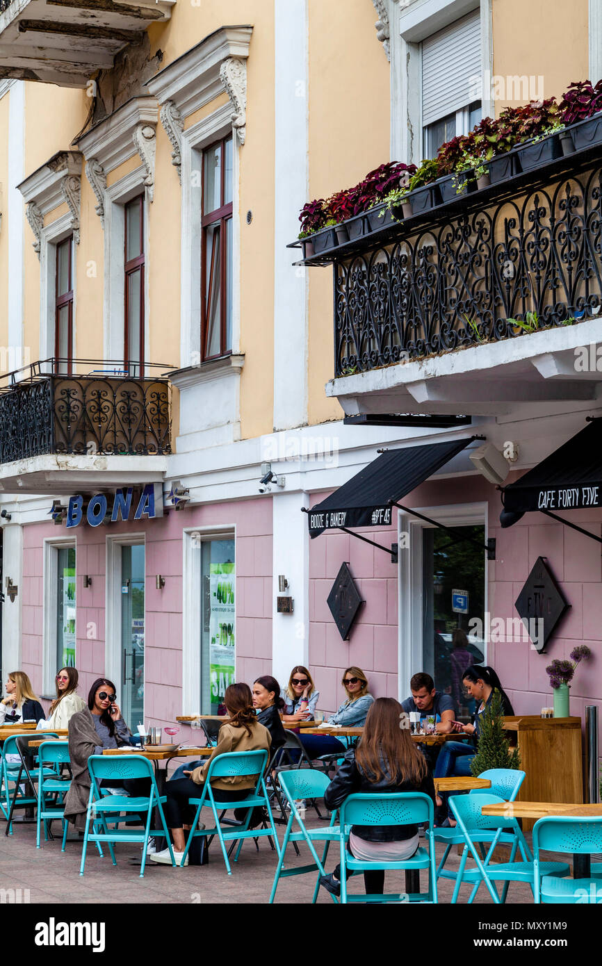 A Colourful Cafe/Restaurant In Odessa, Ukraine Stock Photo
