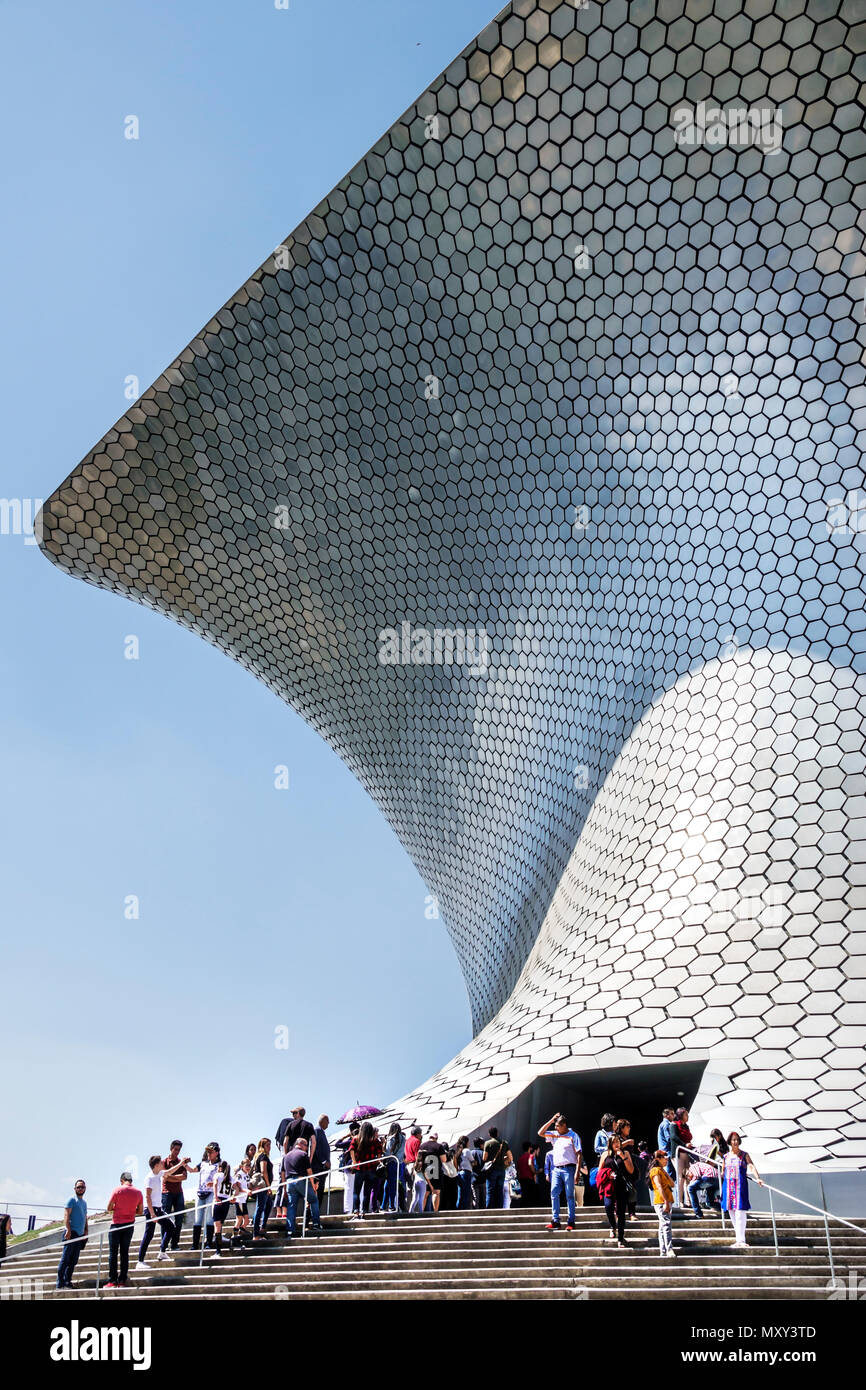 Mexico City,Hispanic,Mexican,Colonia Granada,Plaza Carso,Museo Soumaya Museum Carlos Slim private art collection,exterior outside Stock Photo