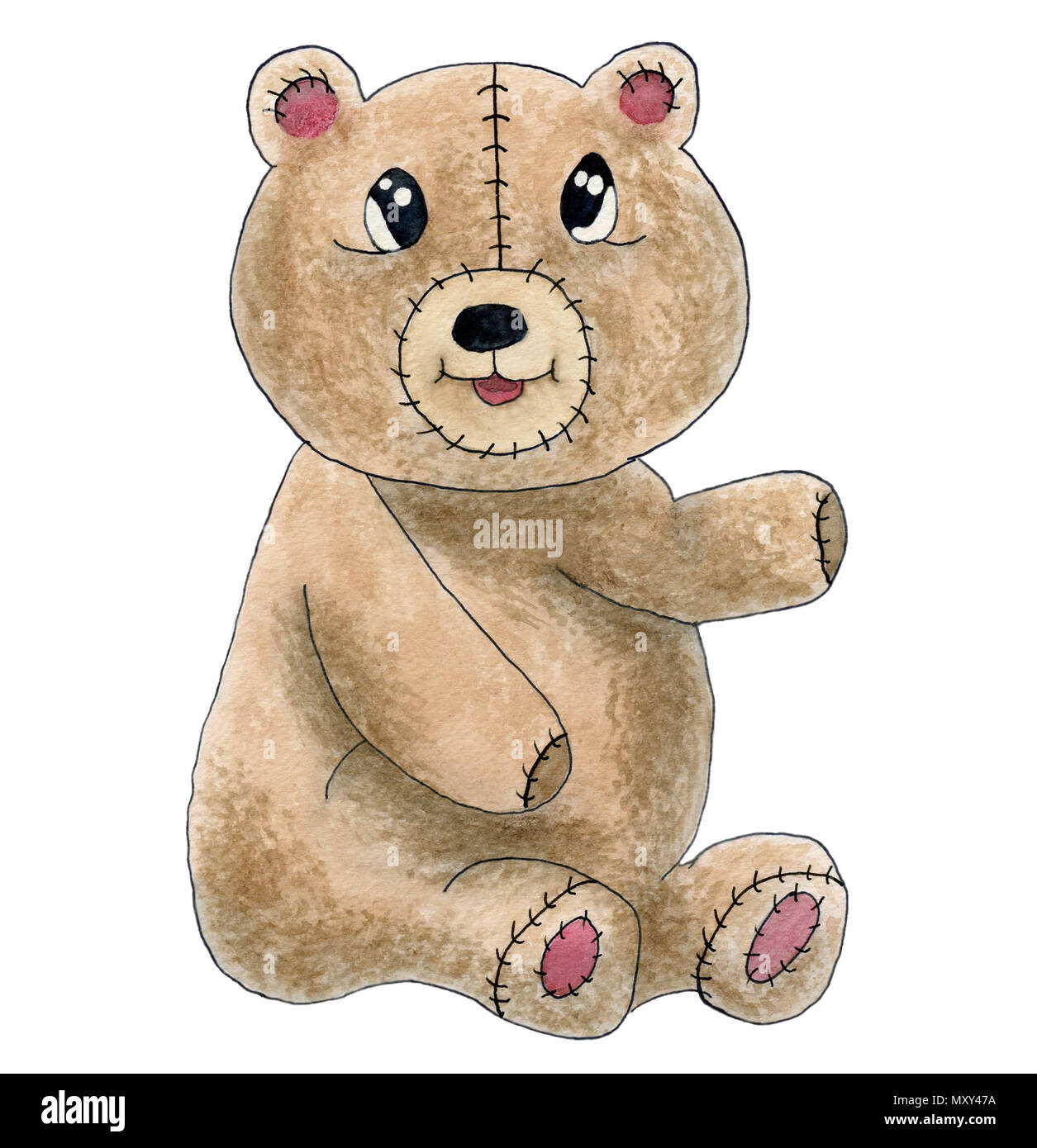 teddy bear watercolor painting