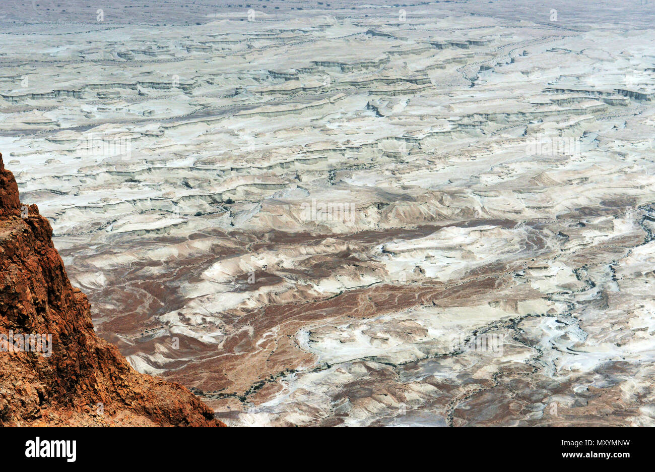 Dramatic arid landscapes near the Dead Sea in Israel. Stock Photo