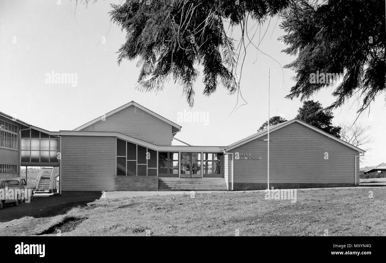 Maleny State School, Sunshine Coast, July 1959. Maleny Township State School No 1390 opened on 22 April 1913. It was renamed Maleny State School No 1390 in 1915. Stock Photo