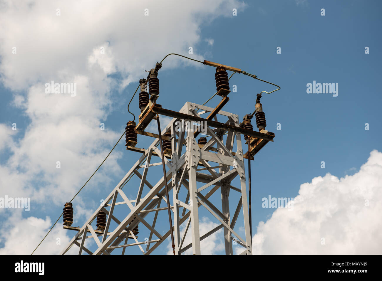 Railway Electric Transmission Lines High Resolution Stock Photography