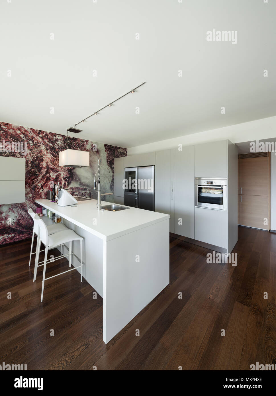 Interior of modern house, beautiful open space, kitchen Stock Photo - Alamy