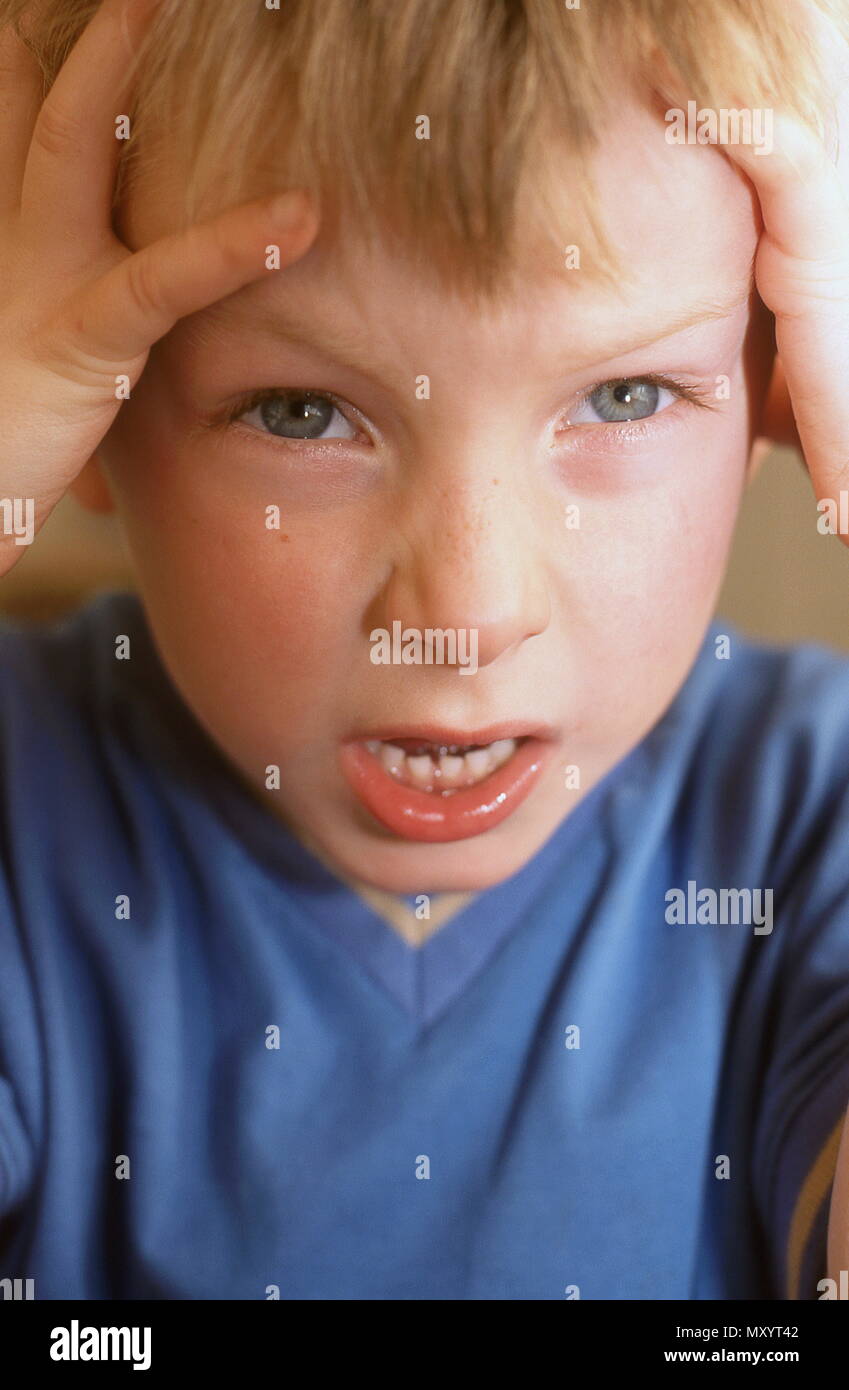 Young boy having a tantrum Stock Photo Alamy