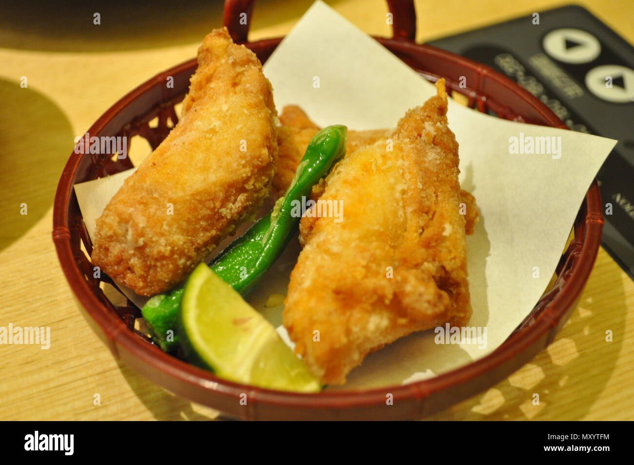 Fried fugu, Tokyo, Japan Stock Photo