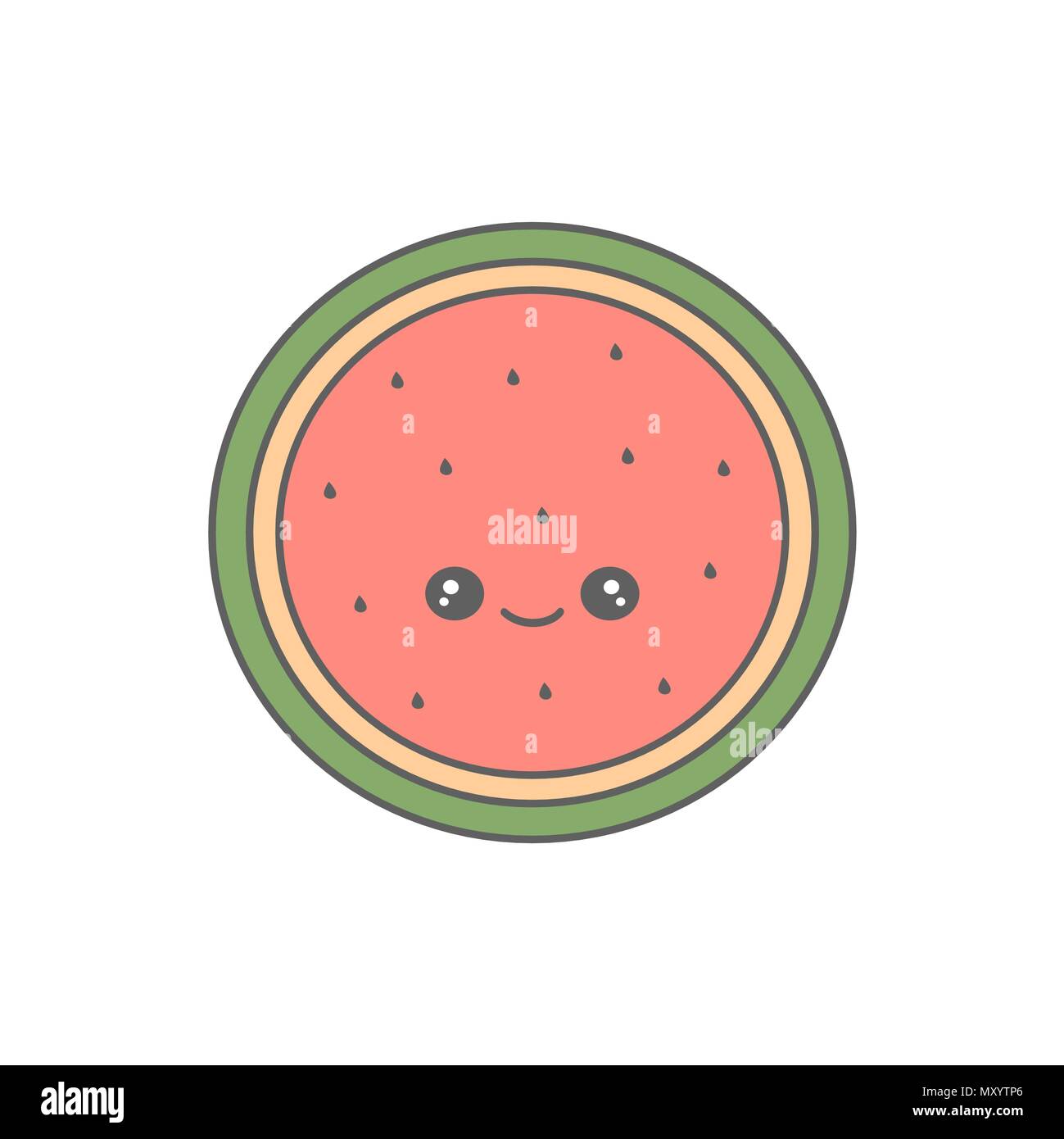cute cartoon watermelon vector illustration Stock Vector Image & Art - Alamy