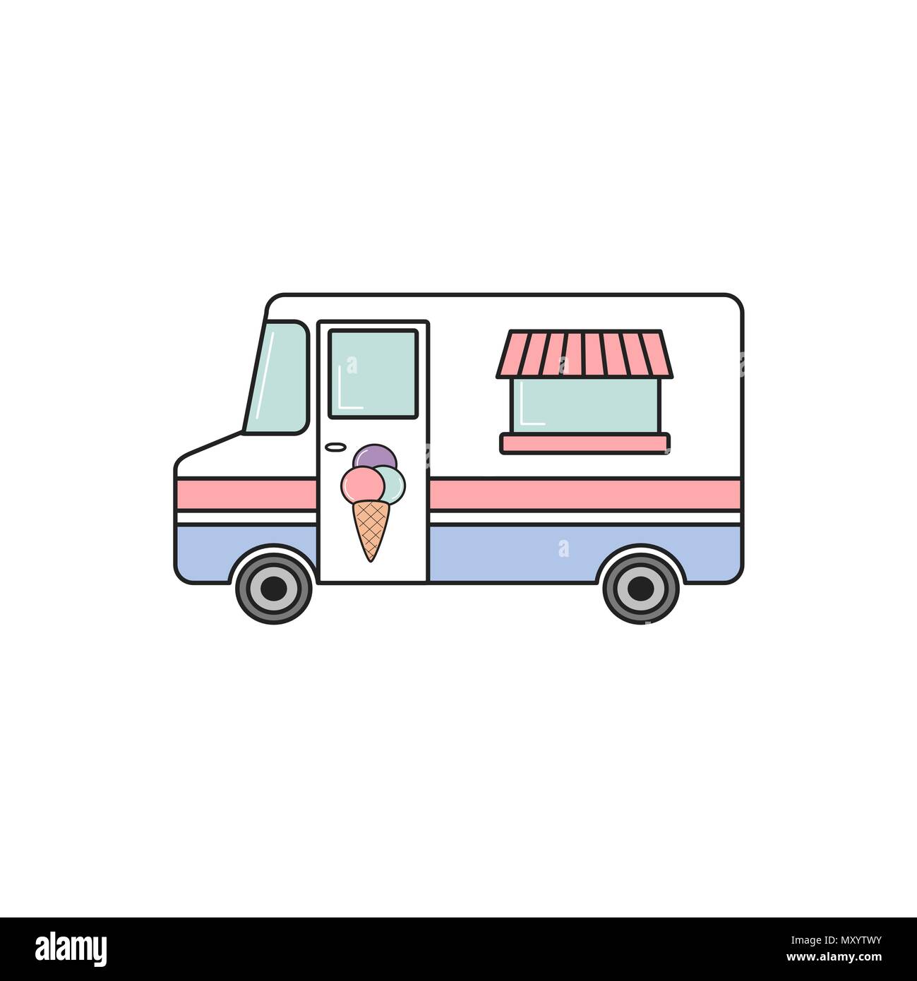 Cute Cartoon Vector Colorful Ice Cream Truck Isolated On White Background Stock Vector Image Art Alamy Cute Cartoon Vector Colorful Ice Cream Truck Isolated On White Background Stock Vector Image Art Alamy