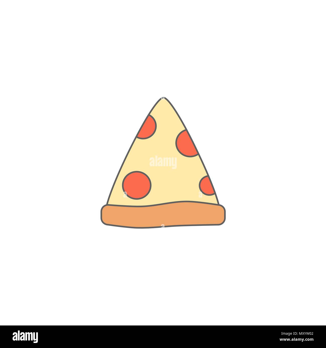 cute cartoon pizza slice doodle vector icon isolated on white background  Stock Vector Image & Art - Alamy