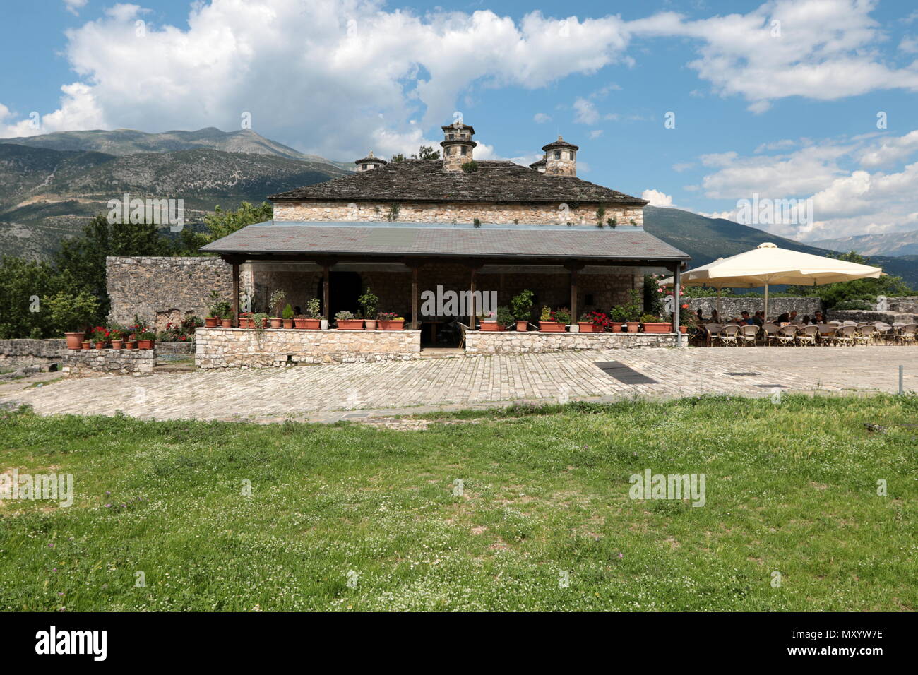 The old palace kitchens now a cafe restaurant in the Inner Citadel (Its Kale) in Ioannina, Greece Stock Photo