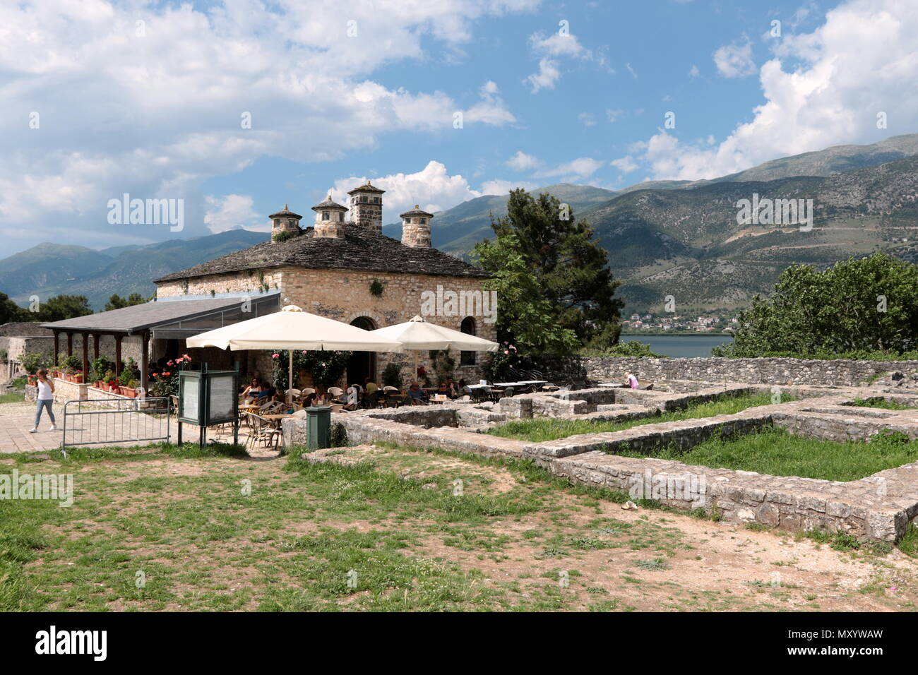 The old palace kitchens now a cafe restaurant in the Inner Citadel (Its Kale) in Ioannina, Greece Stock Photo