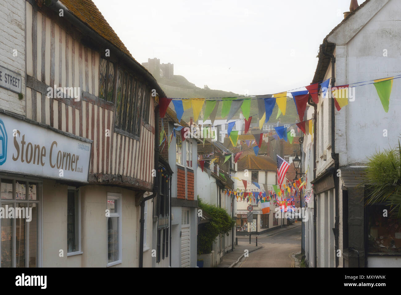Courthouse Street, Old town, Hastings, East Sussex, England, UK Stock