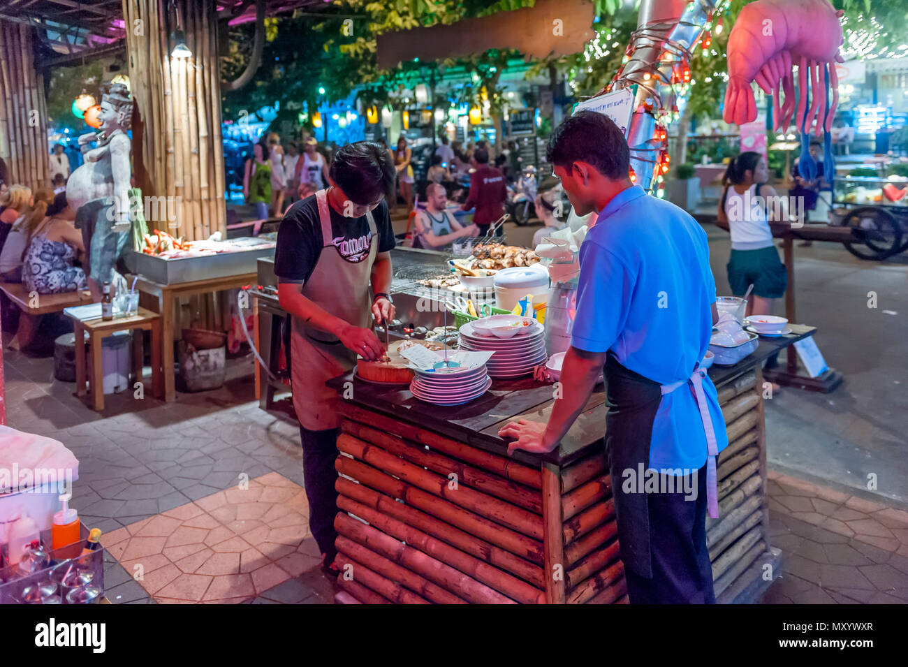 Macaroni club restaurant,  Khao San Road. Bangkok. Thailand Stock Photo