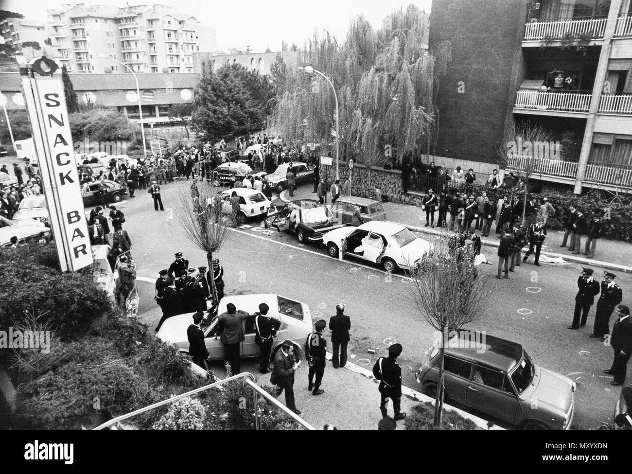 ambush and kidnapping of aldo moro, via mario fani, Rome, 16 March 1978 Stock Photo