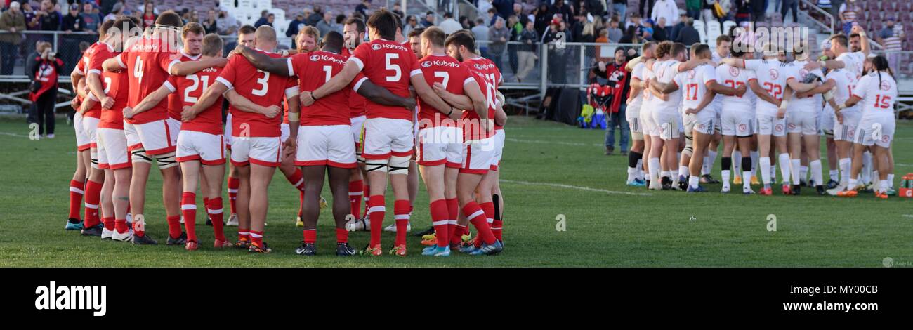 Sacramento, USA February 10th, 2018. Men's Championship USA Rugby vs Canada Match  The Men's USA Rugby vs Canada Championship Match at Papa Murphy Par Stock Photo