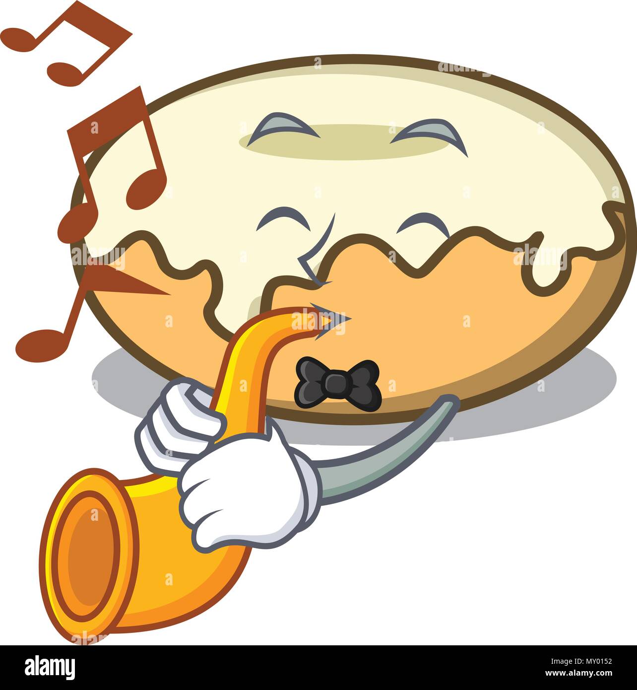 With trumpet donut with sugar mascot cartoon Stock Vector Image & Art ...