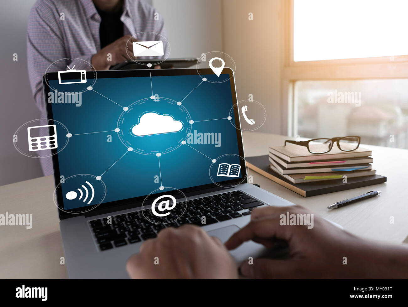 Cloud Computing diagram Network Data Storage Technology Service Stock Photo