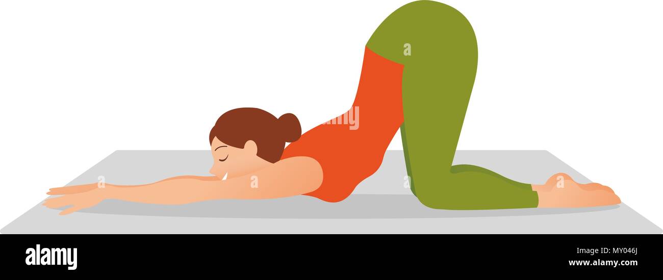 Yoga. Woman Meditating illustration Stock Vector