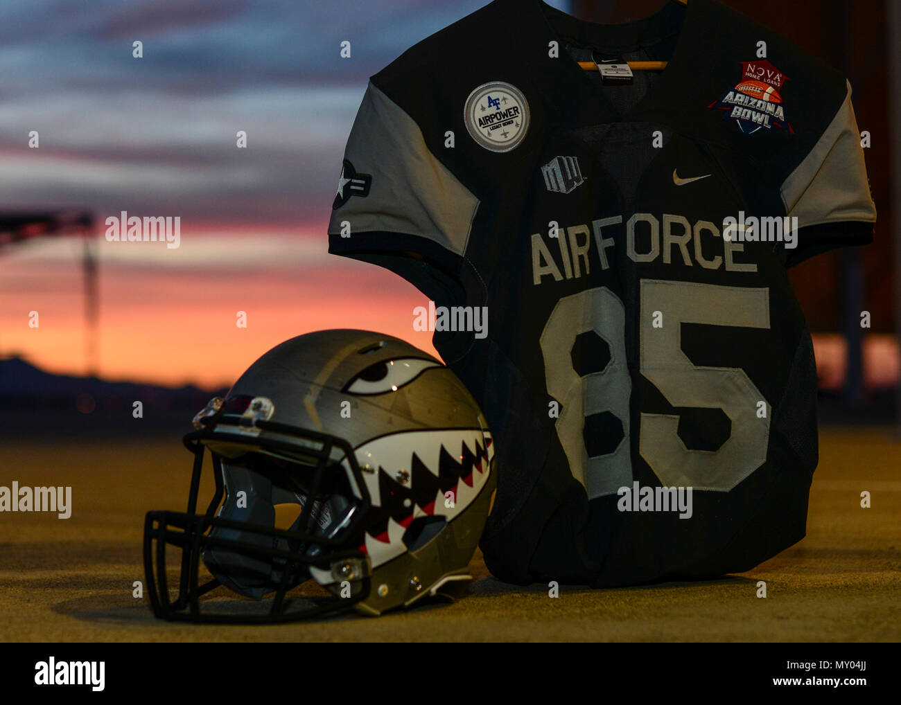 On December 27, 2016, a U.S. Air Force Academy football helmet and jersey were displayed on the flightline at Davis-Monthan Air Force Base, Arizona. The helmet design mirrors markings on the nose On December 27, 2016, a U.S. Air Force Academy football helmet and jersey were displayed on the flightline at Davis-Monthan Air Force Base, Arizona. The helmet design mirrors markings on the nose