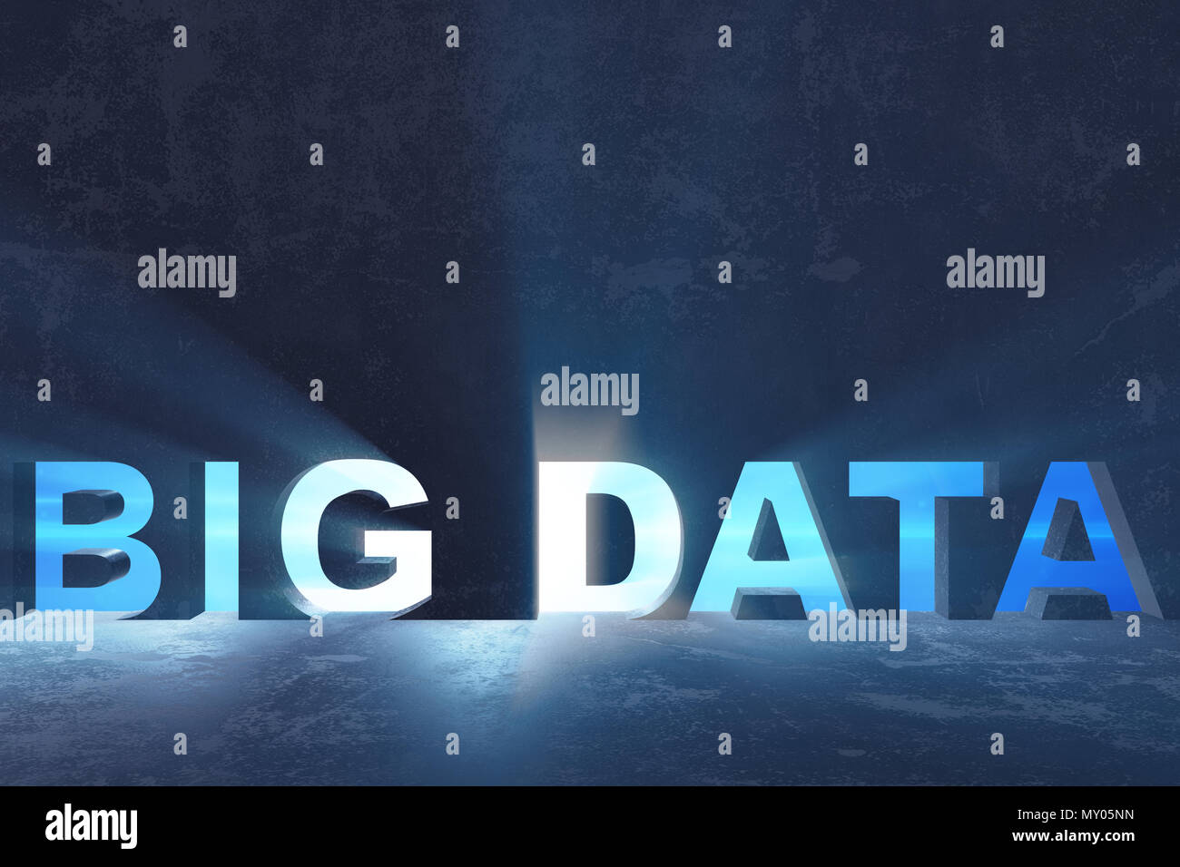 Big Data concept with modern IT technology - 3d rendering Stock Photo ...