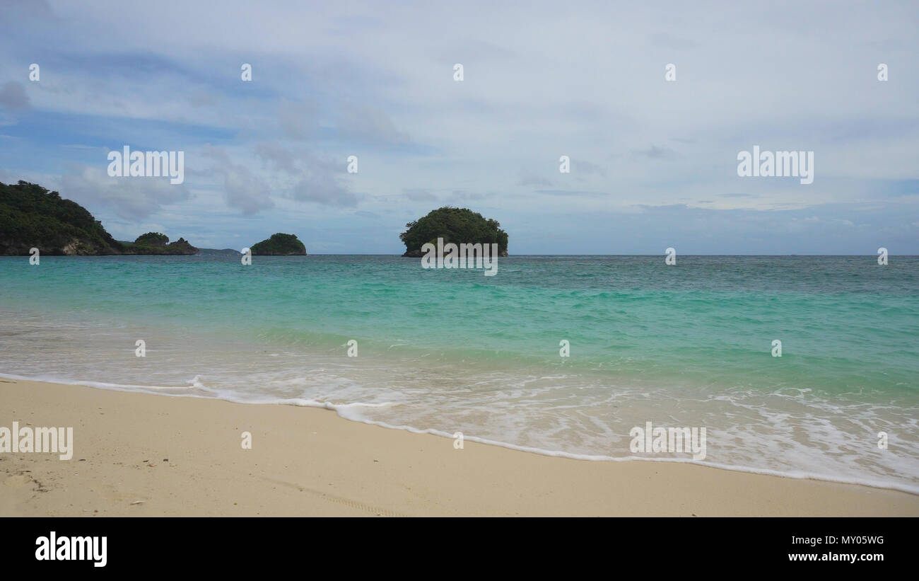 Beach, sea, sand,wave. Tropical beach, blue sky, clouds. Seascape ocean