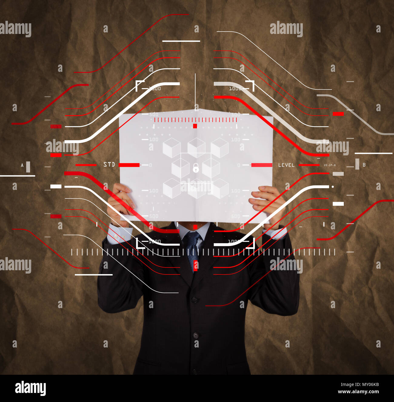 business with virtual diagram and IOT Stock Photo