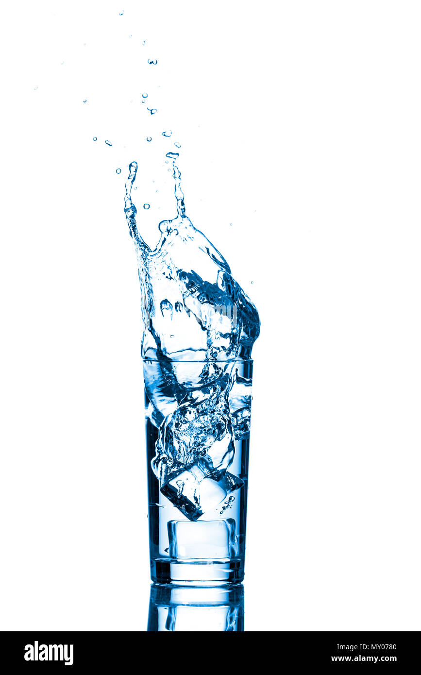Glass of water with ice cubes Stock Photo - Alamy