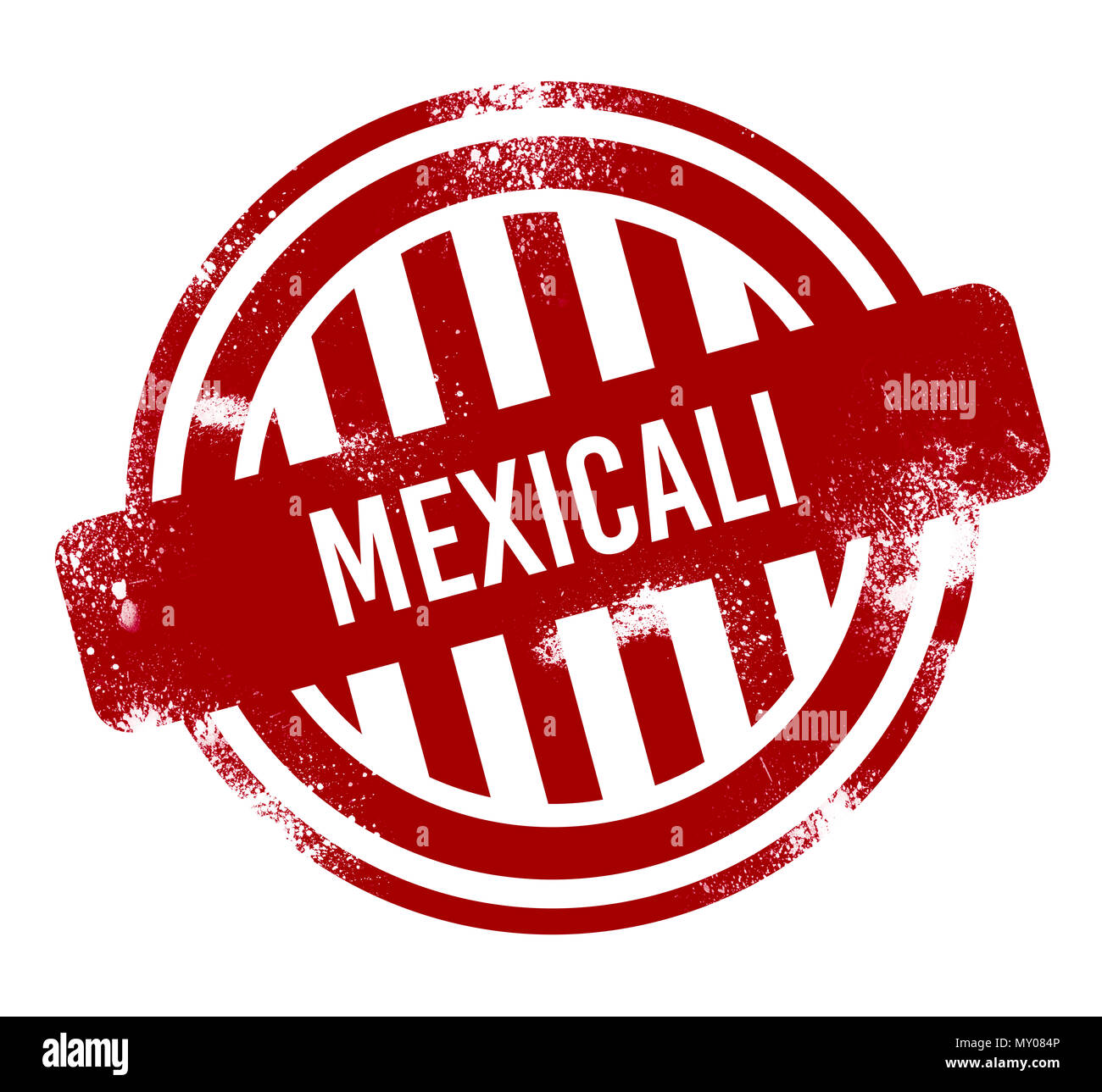 Mexicali - Red grunge button, stamp Stock Photo