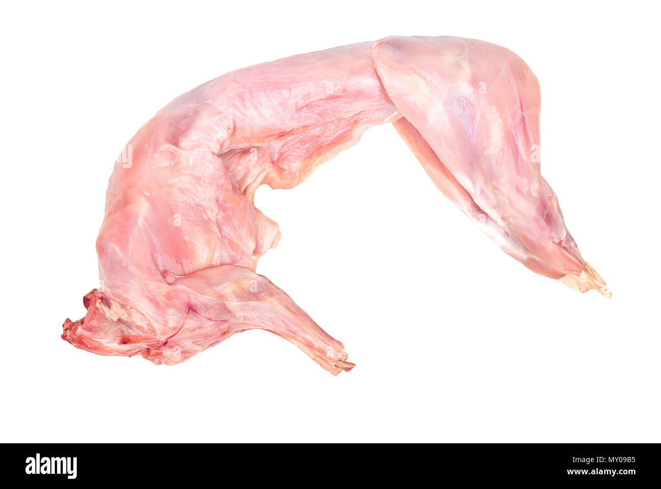 Raw rabbit carcass isolated on white background Stock Photo