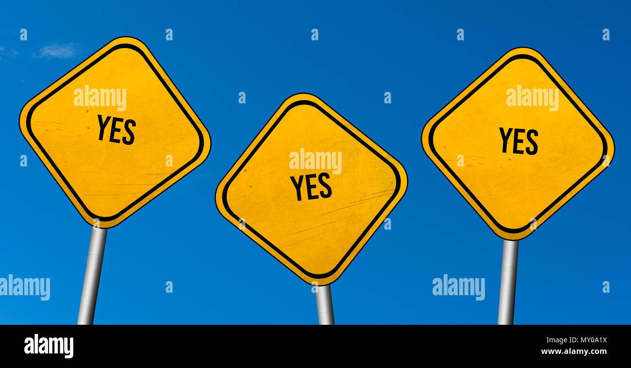 Yes no signs banner hi-res stock photography and images - Alamy