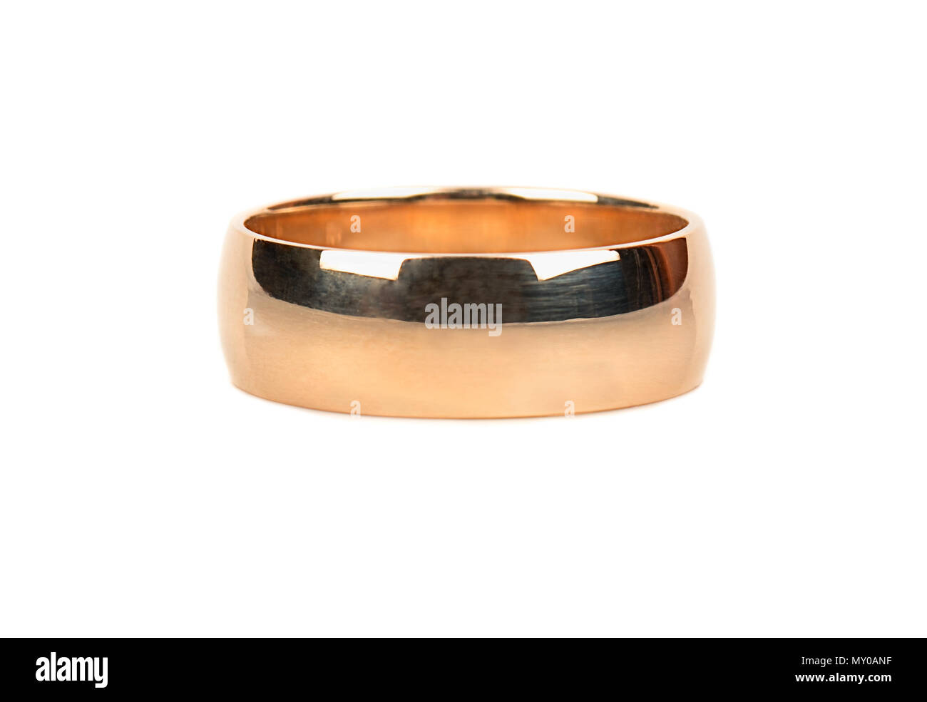 Gold wedding ring isolated on white background Stock Photo - Alamy