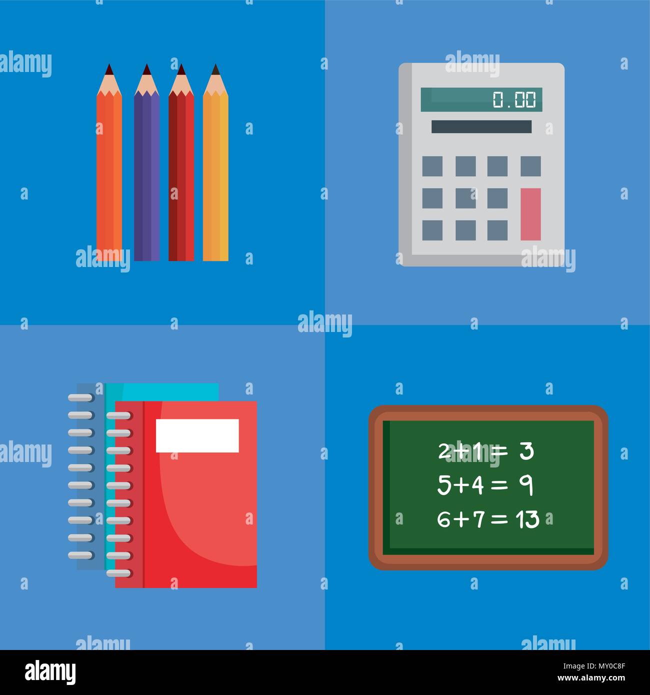 back to school set icons Stock Vector Image & Art - Alamy