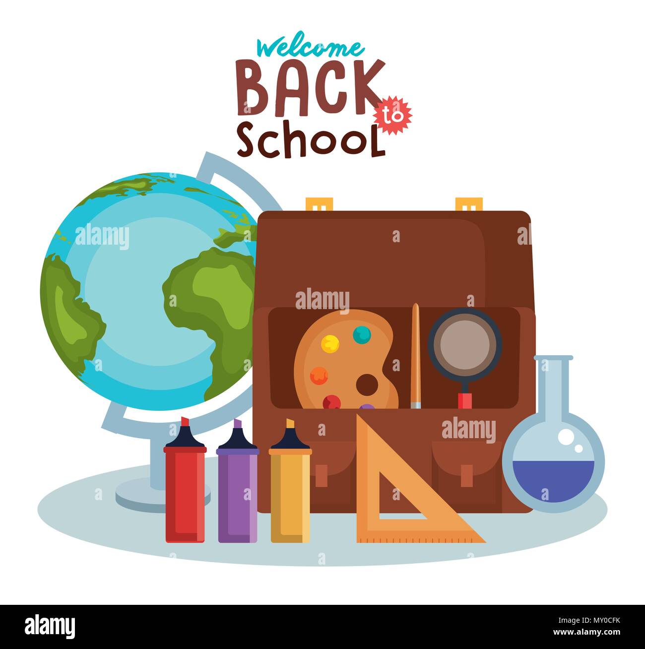 back to school set icons Stock Vector Image & Art - Alamy