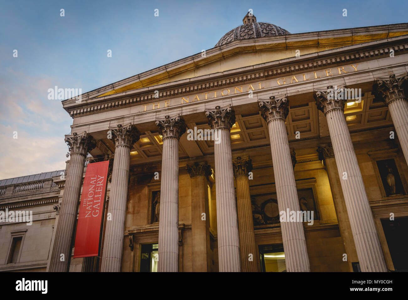 London, UK - November 2017. Trafalgar Square with the National Gallery