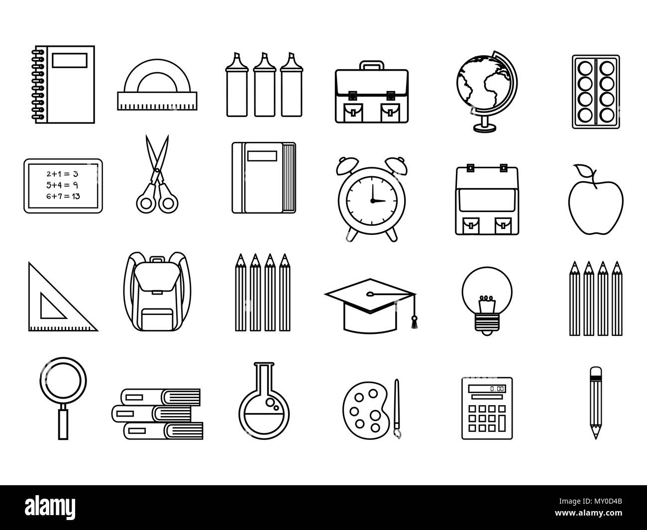 back to school set icons Stock Vector Image & Art Alamy