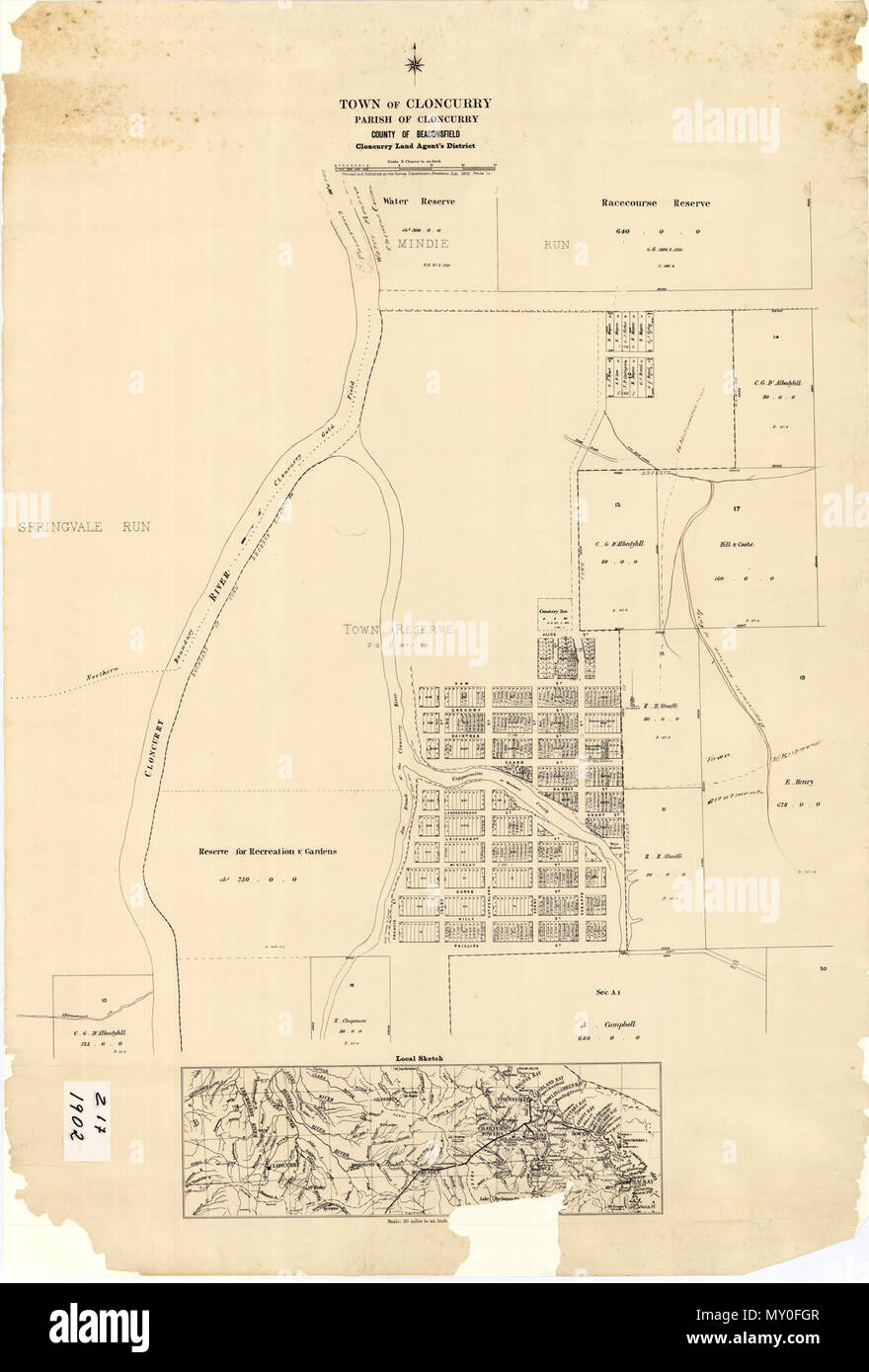 Town of Cloncurry, February 1902 Stock Photo Alamy
