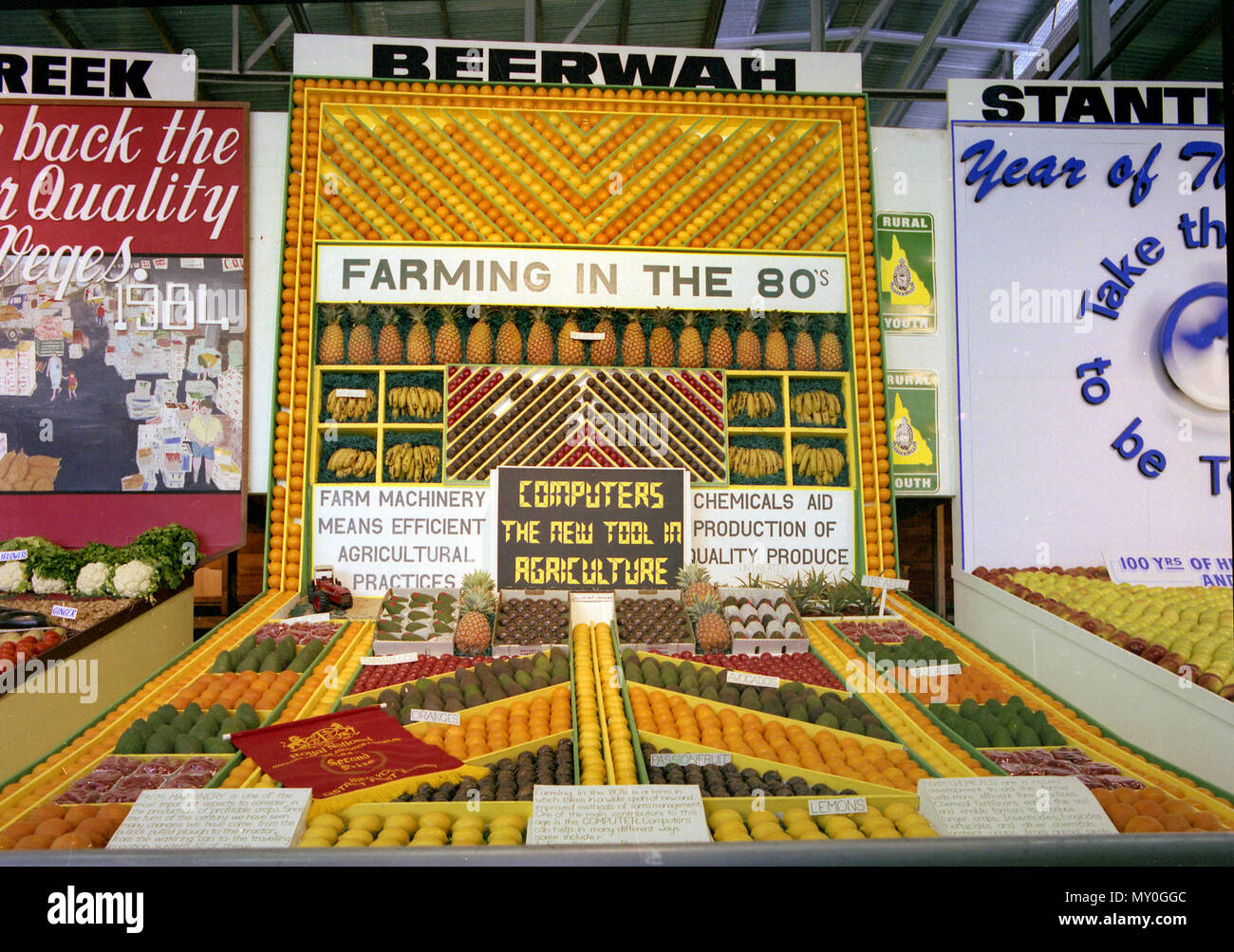 Beerwah fruit and vegetable display, RNA Exhibition, Brisbane, August