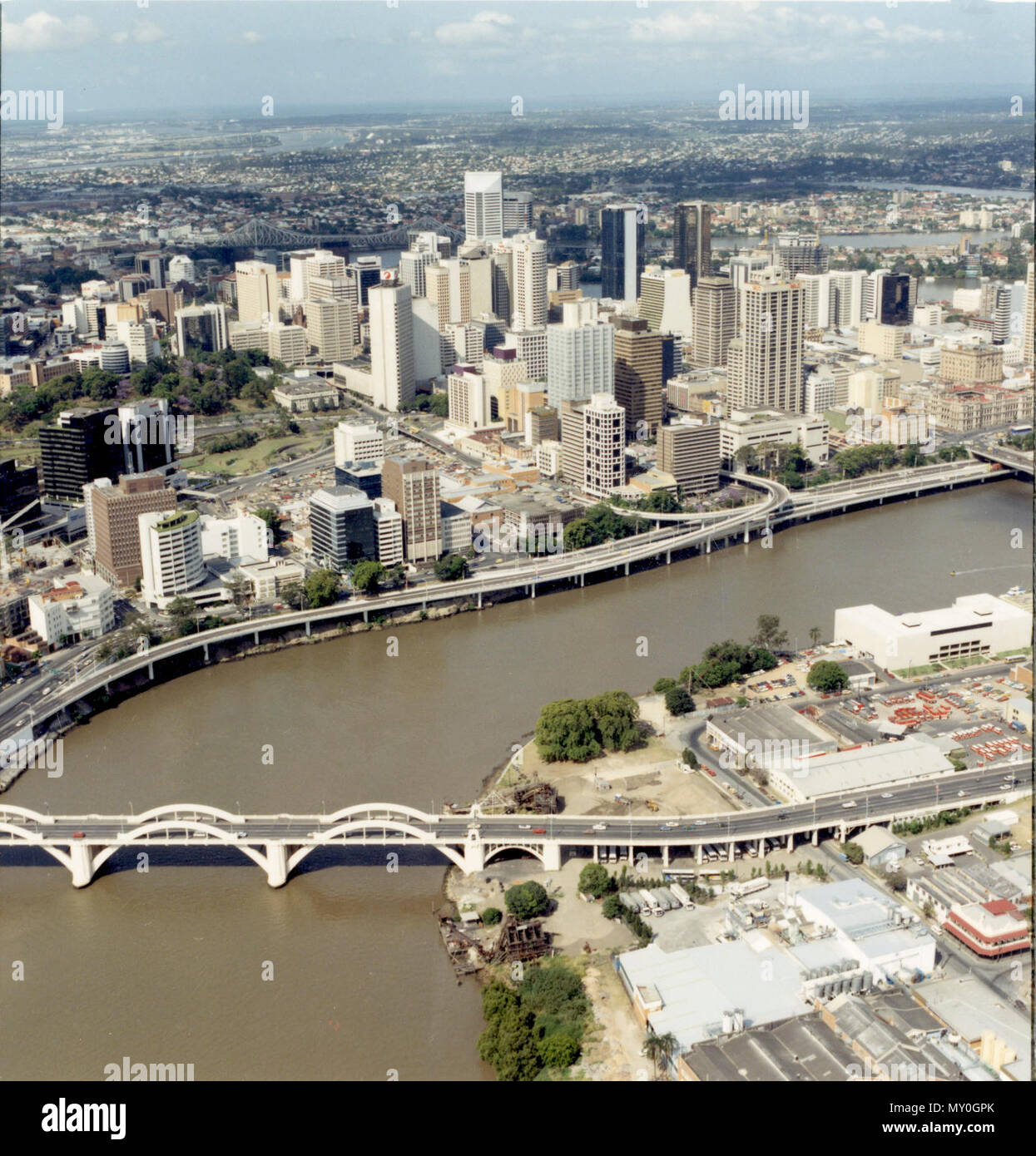 Aerial shot of Brisbane, 11 October 1988 Stock Photo Alamy