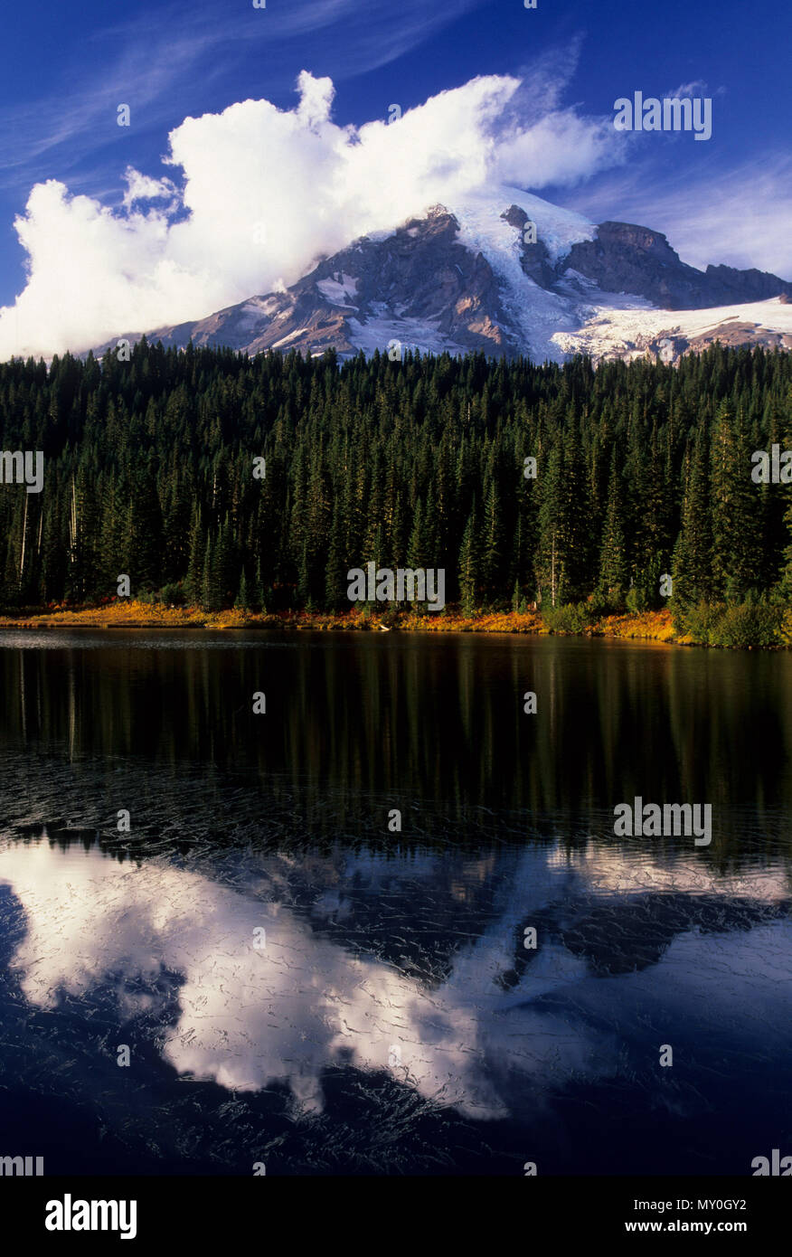 Mt Rainier from Reflection Lakes, Mt Rainier National Park, Washington