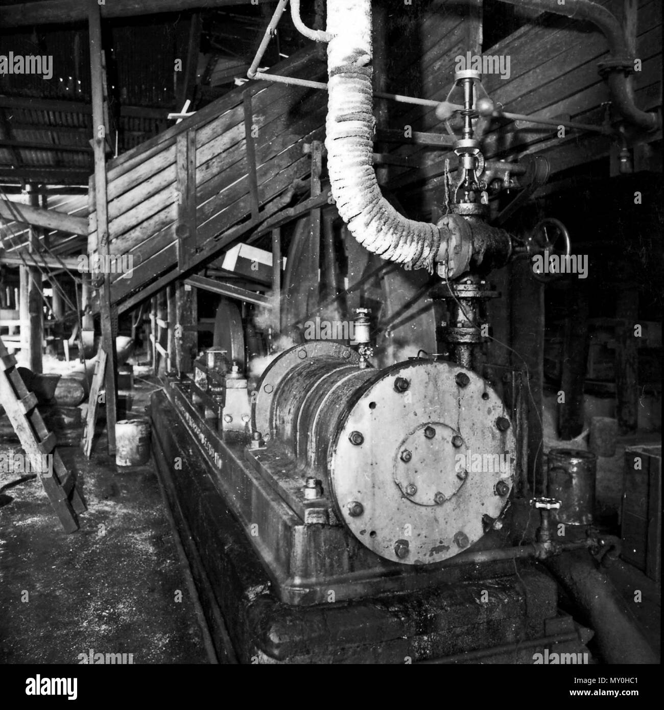 Elgin Vale Sawmill, 1984. From the Queensland Heritage Registerid=602762 ) .  The Elgin Vale sawmill, an open-air timber structure containing a steam operated mill, was built in 1944 by Wilson Hart Limited of Maryborough, replacing an earlier sawmill established in 1927.  Queensland's pastoral frontier and its associated disruption of traditional Aboriginal lifestyles spread throughout the Wide Bay-Burnett district during the 1840s. In 1847 John Mortimer selected Manumbar, a 64 000 acre (26 000 hectares) holding between Nanango and present day Goomeri, which included the site of the Elgin Vale Stock Photo