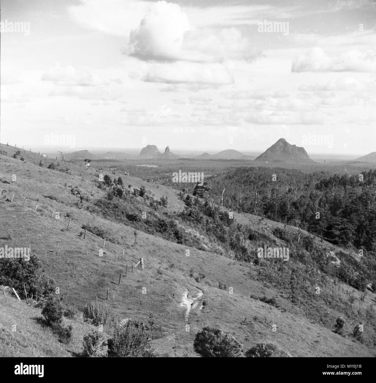 Glass House Mountains, December 1970 Stock Photo Alamy