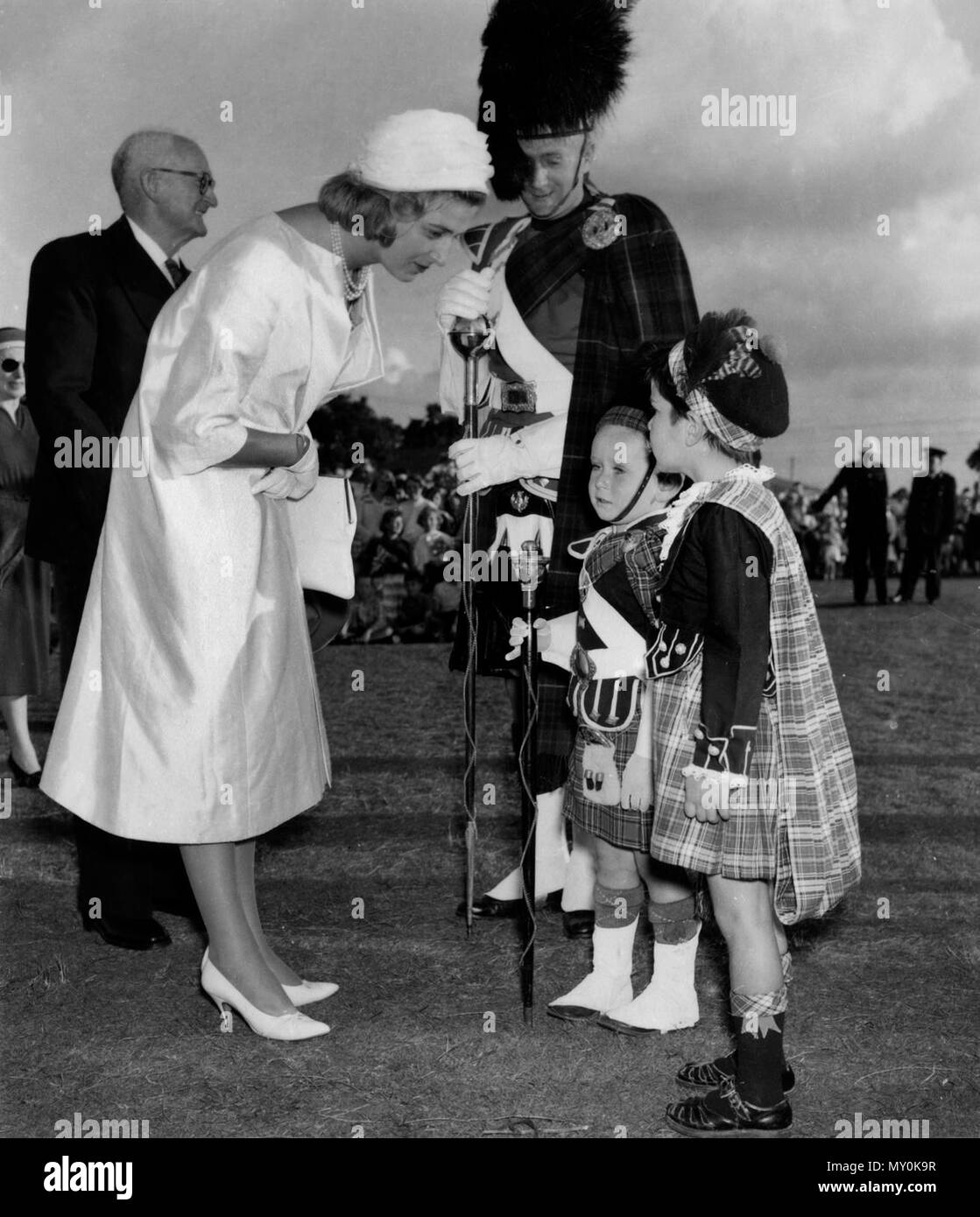 HRH Princess Alexandra visiting Maryborough, 2 September 1959. HRH Princess Alexandra of Kent visited in 1959 for Queensland's centenary celebrations. Stock Photo