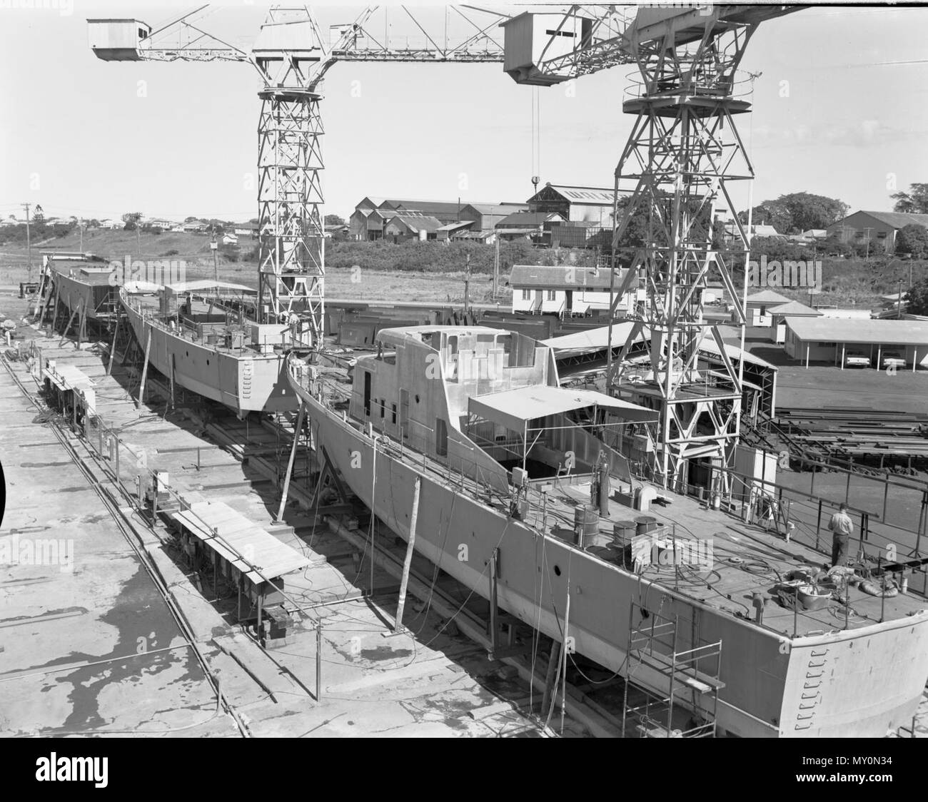 Patrol boats under construction, Walkers Limited shipyard, Maryborough