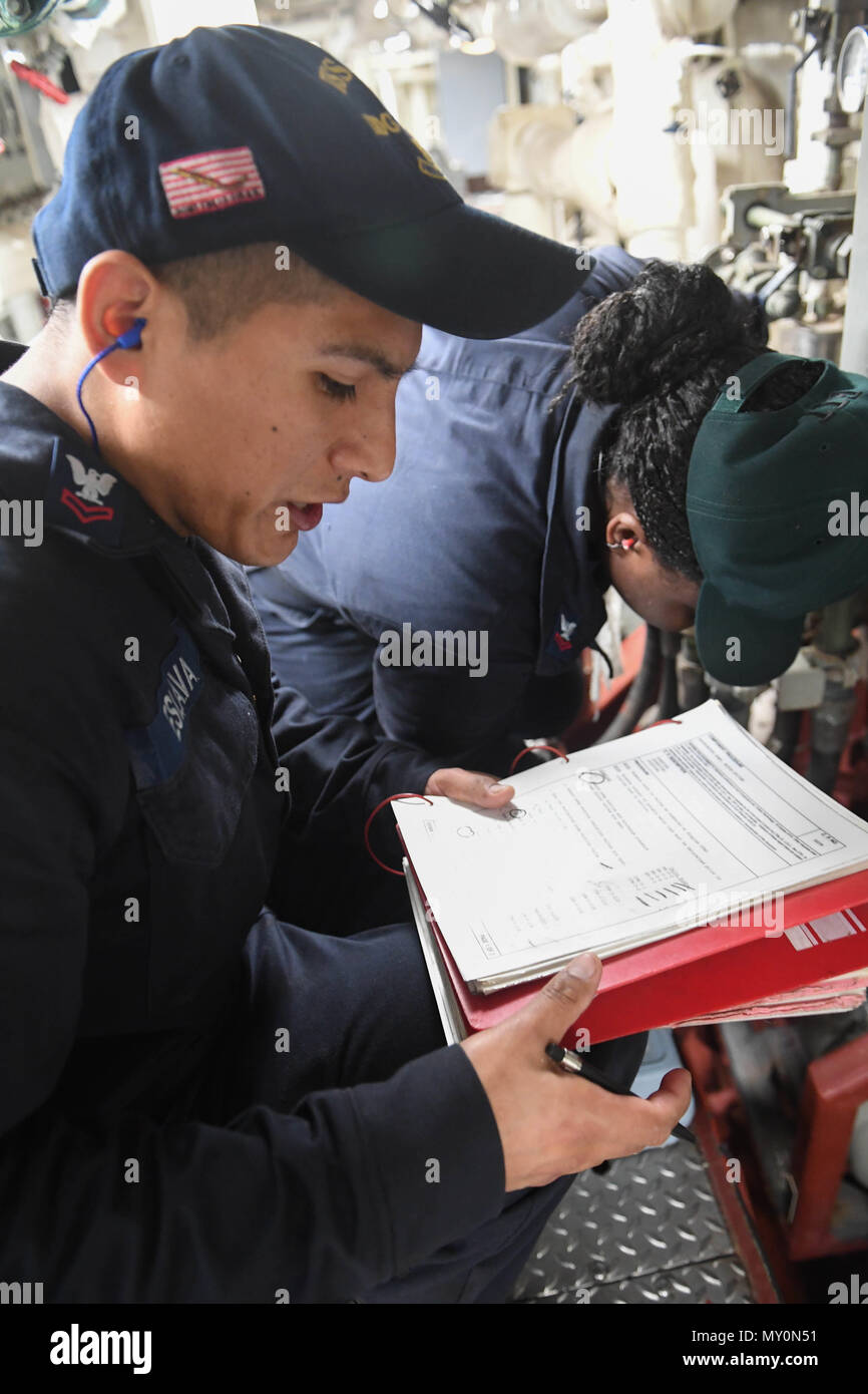 170321-N-JI086-011 - MEDITERRANEAN SEA (March 21, 2017) Machinist's ...